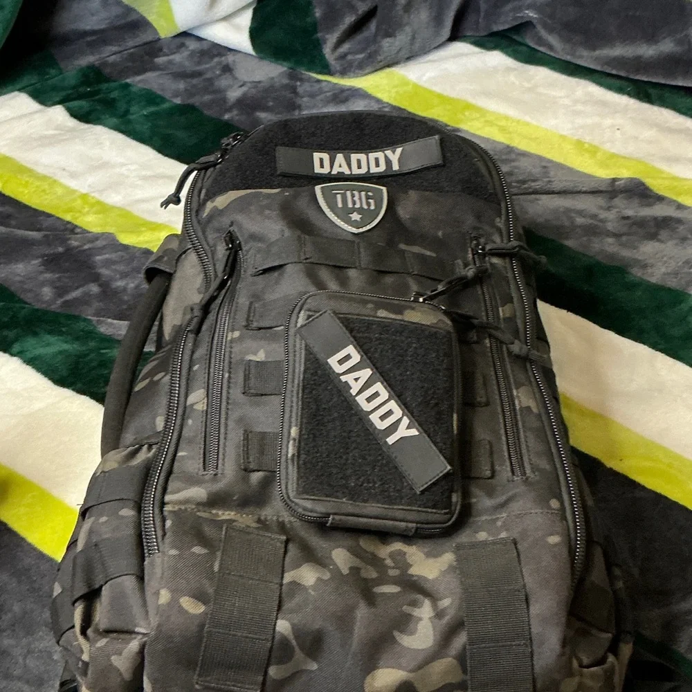 Daddy Tactical Black Camo Backpack - Durable Men's Bag NWT - Picture 9 of 16